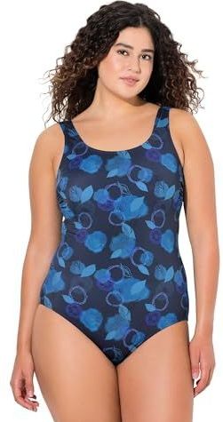 Ulla Popken - Badpak 'Alice' - Blauw - Full Cup - T-shirt