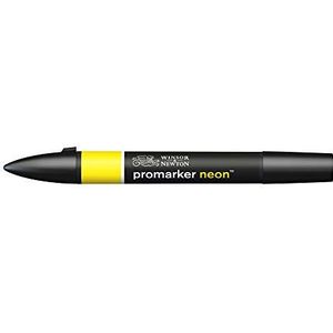 Winsor & Newton 0205403 Promarker neon, professionele layoutmarker - 2 punten, fijn en breed voor tekeningen, ontwerp en lay-outs - Luminous Yellow