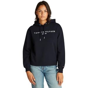 Tommy Hilfiger Dames MDRN REG CORP LOGO HOODIE WW0WW43598 Pullover Hoodie, Desert Sky, L, Blauw (Woestijnhemel), L