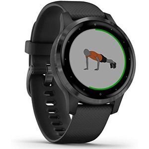 Garmin Vívoactive 4S, Kleinere GPS Smartwatch, met muziek, Body Energy Monitoring, Animated Workouts, Pulse Ox Sensors en meer, PVD Black/Slate (Gereviseerd)