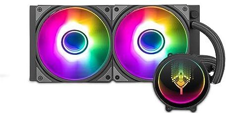 Yeyian - PC Gaming Series - CPU-vloeistofkoelsysteem - 2 x 240 mm RGB-ventilatoren - 2000 tpm