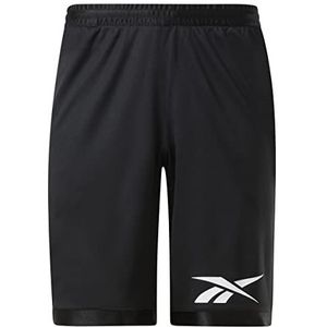 Reebok Heren Basketbal mesh Shorts, Zwart, 2XL/S, Zwart, XXL