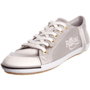 REPLAY Bridgette Satin Lace Up Trainer voor dames, Platijn, 41 EU