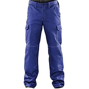 KÜBLER Workwear Kübler Organiq Cargobroek voor heren, blauw, maat 60, van katoen, cargobroek met kniebeschermzakken volgens EN 14404, comfortabele cargobroek