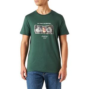 Jack & Jones JORXMAS Tee SS Crew Neck Xmas T-shirt, trekking-groen, L