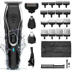 Wahl Aqua Blade 10-in-1 multigroomer, met wenkbrauwopzetstuk, lichaamstrimmers voor mannen, baardtrimmer voor heren, stoppeltrimmen, gezichtsverzorging, volledig wasbaar, verzorgingsset voor mannen,
