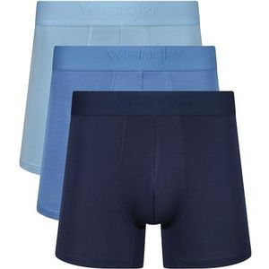 Wrangler Boxers voor heren in blauw/marineblauwe tinten shorts, Dusk Blue/Federaal Blauw/Navy, L