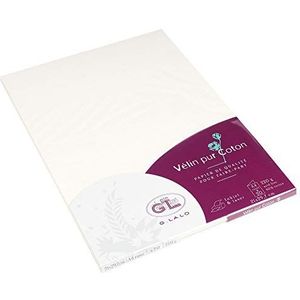 G.Lalo 48800L Vélin papier van katoen, 20 vellen (DIN A4, 21 x 29,7 cm, 220 g, zuurvrij, rechte rand) crème