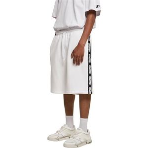 STARTER BLACK LABEL Heren Starter Tape Track Shorts, wit, S