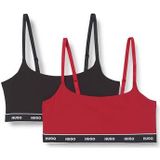 HUGO - WE ACT - Set van Twee Beha's - Zwart - Rood - Katoen