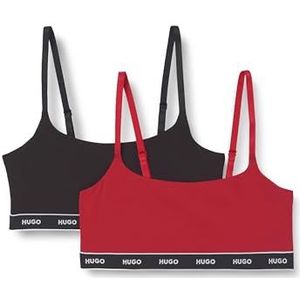 HUGO - WE ACT - Set van Twee Beha's - Zwart - Rood - Katoen