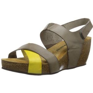 Dr. Brinkmann Dames 710628 Slingback sandalen, grijs, geel, 9 stuks, 41 EU