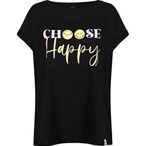 SmileyWorld Choose Happy T-shirt - zwart, maat: M - officieel gelicentieerde vintage stijl, bedrukt in het Verenigd Koninkrijk, ethisch geproduceerd, Zwart, M