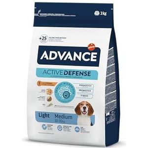 ADVANCE Medium Light + 8 maanden hondenvoer, 3 kg, per stuk verpakt (1 x 3 kg)