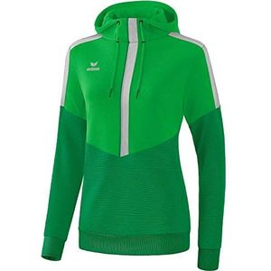 Erima dames Squad sweatshirt met capuchon (1072019), fern green/smaragd/silver grey, 34