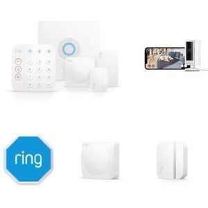 Ring Alarm - XL + Binnencamera (2e generatie) + Sirene in de verpakking, Alarmsysteem voor huis & appartement met WiFi & camera Smartphone-meldingen, huisdiervriendelijk, Alexa-compatibel