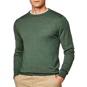 Hackett London Heren GMD Merino Silk Crew Pullover Sweater, Grn Topiary, L