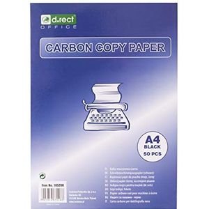 D.RECT Koolpapier voor schrijfmachine, DIN A4, machinekopapier, Carbon Copy papier, zwart, 50 vellen
