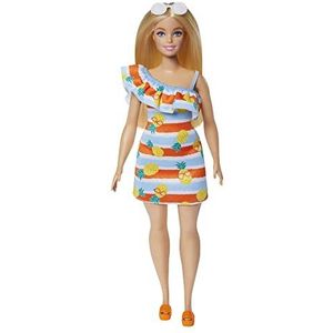 Barbie Pop, kinderspeelgoed, Barbie Houdt van de Zee, blonde pop, poppenlichaam gemaakt van gerecycled plastic, zomeroutfit en accessoires, HLP92