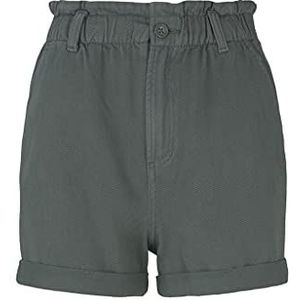 TOM TAILOR Denim Dames Relaxed Paperbag Shorts 1025238, 26678 - Dusty Pine Green, XS