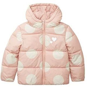 TOM TAILOR Meisjes Kinderwinterjas met patroon 1033319, 30486 - Big Offwhite Dot Aop, 104-110