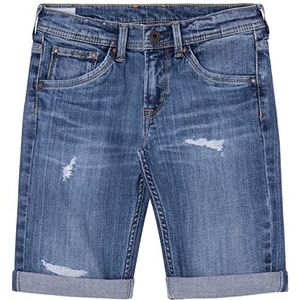 Pepe Jeans Cashed Short Repair Shorts voor kinderen en jongeren, Blauw (Denim), 10 Jaar