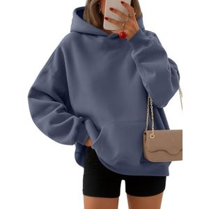 EFAN Womens Hoodies Oversized Sweatshirts Pullover Fleece Sweaters Long Sleeve Winter Fall Outfits Fashion Y2k Clothes GreyBlue M