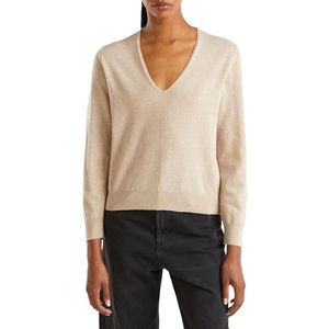 United Colors of Benetton T-shirt met V-hals M/L, Beige, L