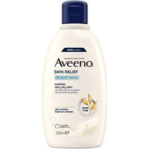 Aveeno - Skin Relief Body Wash, hydraterende douchegel voor droge huid met jeuk, hypoallergeen, zeepvrije formule, 500 ml