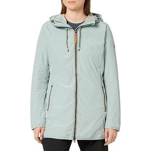 camel active Lange windbreaker voor dames met zachte pluche voering, blauw-grijs, 34