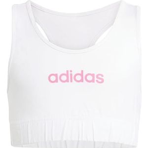 adidas Niñas ESSENTIALS BRA TOP, white/pink fusion, 9-10 Years
