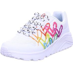 Skechers Uno Lite Love Brights Sneaker meisjes,Witte Pu Multi Trim,33.5 EU