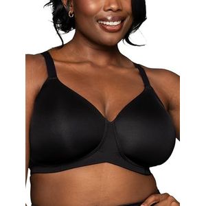Vanity Fair Draadloze beha met volledig figuur, verlengde zij- en ruggladmaking, licht gevoerde cups tot DDD, Zwart, 95C
