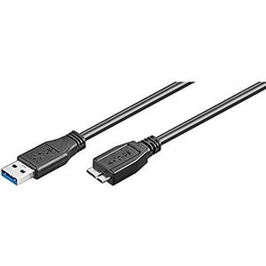 Ewent Kabel USB 3.0 type A/stekker naar A/Micro, dubbel afgeschermd AWG 28 in koper, overdrachtssnelheid tot 5 GMbit, zwart 1,80 m zwart