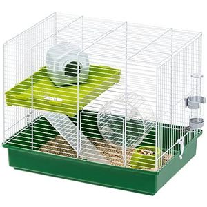 Ferplast Kooi voor hamsters en muizen, Ferplast HAMSTER DUO, twee speelniveaus, 46 x 29 xh 37,5 cm.