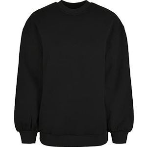 Urban Classics Oversized sweatshirt voor dames van biologisch katoen, ronde hals, pullover van biologisch katoen, brede mouwen, maat XS tot 5XL, zwart, L