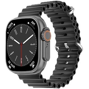 DAM DT8 Ultra Smartwatch met 2,0 inch HR display en always-On Display functie widgets aanpasbare Sea Band 4,8 x 1,3 x 4,3 cm, kleur: zwart