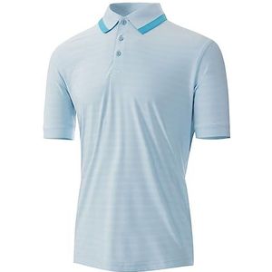 Island Green Heren CoolPass Stretch Sneldrogende Ademende Poloshirts, Hemelsblauw/Aqua, 3XL