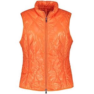 Samoon Gewatteerd damesvest met glanzend effect, mouwloos, effen kleuren, Glowing Orange, 48