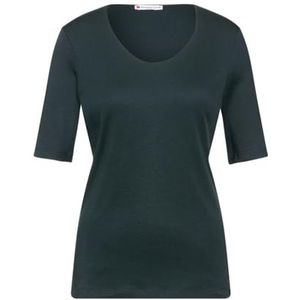 Street One A3176651 T-shirt, effen, dennengroen, 48 dames, Fir Groen, 46