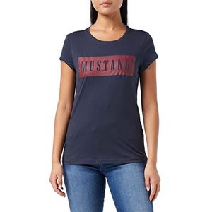 MUSTANG Dames Alina C Logo Tee T-Shirt, Blue Nights 4085, 3XL
