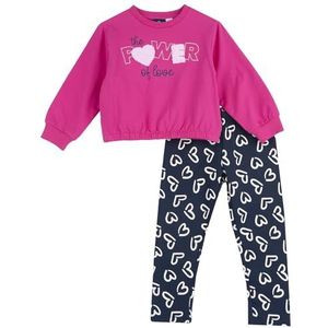 Chicco, Complete meisjesoutfit met T-shirt en leggings, van warme en zachte stof, machinewasbaar, meisjes- en meisjeskleding, ontworpen in Italië, fuchsia, 9 Maanden