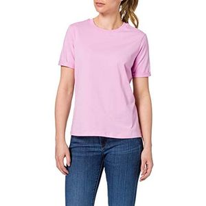 PIECES T-Shirt dames Pcria Ss Fold Up Solid Tee Noos Bc , Pastel Lavender , S