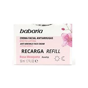 Babaria Anti-rimpelcrème voor dames en heren, met rozenbottels, gezichtscrème voor dames en heren, hydraterende gezichtscrème voor dames en heren, 50 ml, vochtinbrengende crème met vitamine C