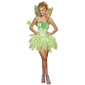 Dreamgirl 9452 Fairy-licious Tinkerbell volwassen kostuum, dames, groen, M