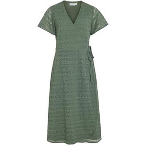 VILA - Vichikka S/S Midi Wrap - Jurk - Laurel Wreath - Dames
