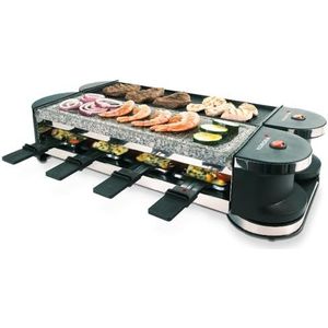 Korona 4507 Raclette voor 8 personen - steen/aluminium - Gourmetstel - Zwart