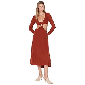 Trendyol Midi A-lijn regular jurk voor dames, Bruin, M