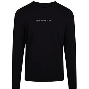 URBAN QUEST Heren L/S Heren Bamboo Black T-Shirt, S