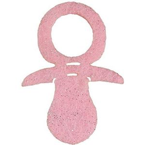 Petra's Knutsel-News 100 x babyfopspeen 30 mm, glittervilt, eenzijdig glitter, roze, 18 x 12 x 5 cm